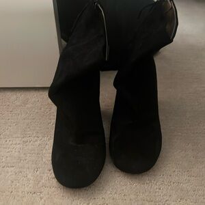 Black suede boots